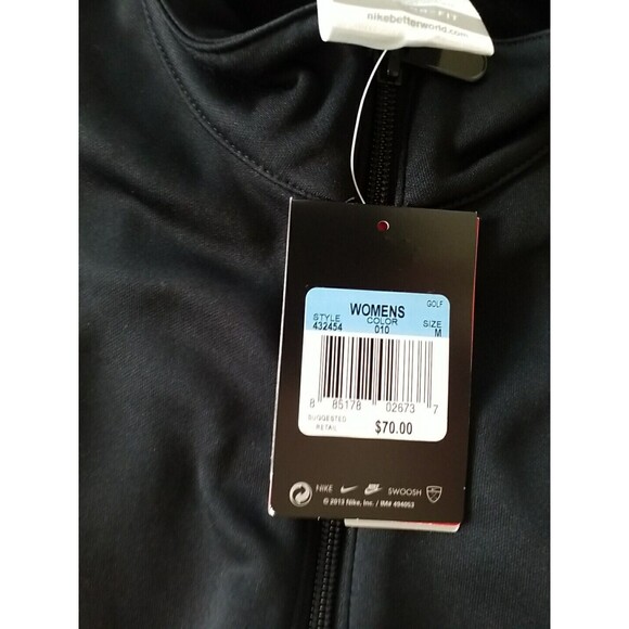 Nike Golf Jacket Womens M Therma-Fit Fleece Full Zip Black Performance 432454 - Picture 5 of 10